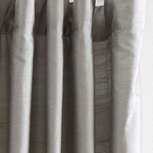 2-Panels Pottery Barn Silk Dupioni Gray Curtains